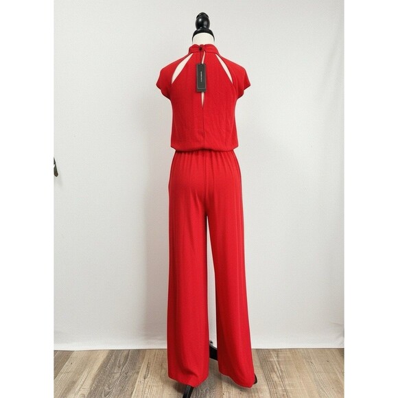BCBGMaxazria Jumpsuit Red Sleeveless Hidden Pockets Size XS NWT ($248) - Picture 2 of 4